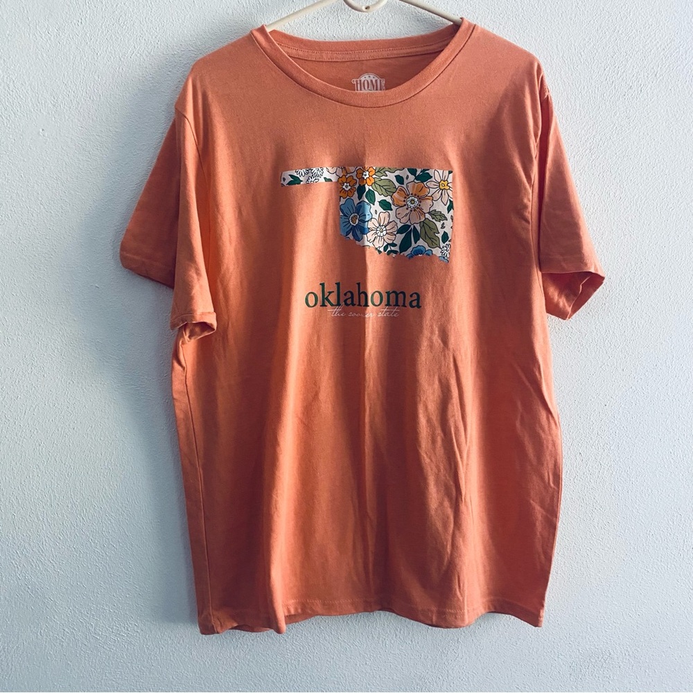 Home Free orange floral Oklahoma orange tee - Picture 2 of 7